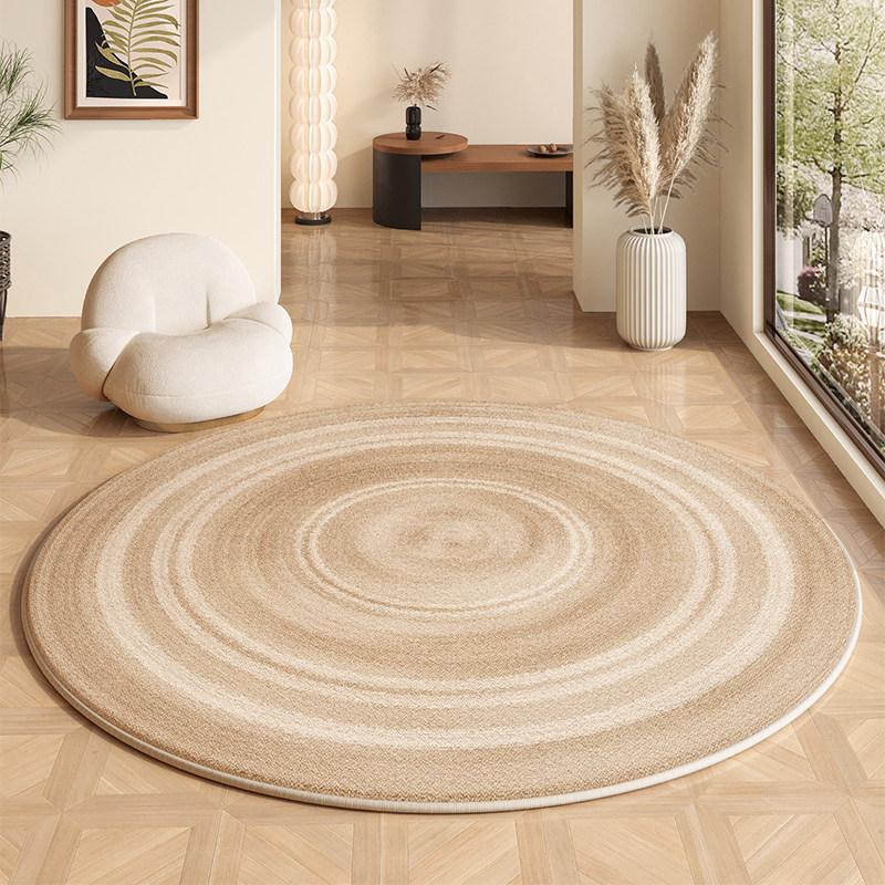 Cremefarbene Teppiche für das Wohnzimmer, Leichter Luxus, Schlafzimmerdekoration, Plüschteppich, Flauschiger Weicher Runder Teppich, Einfache Haus Bodendämmmatte Verdickt