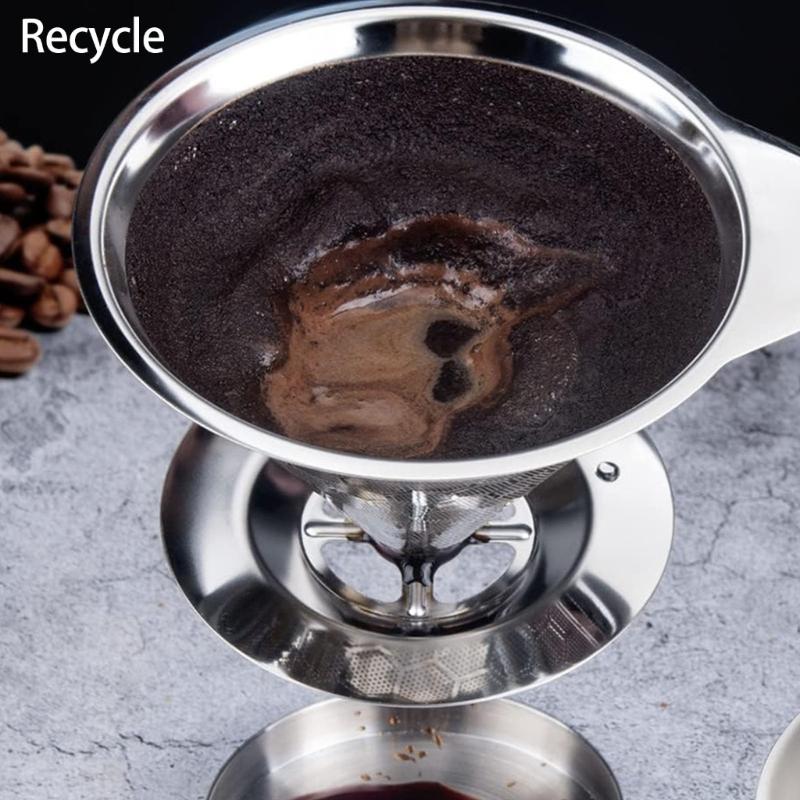 Permanent Stainless Steel Coffee Filter Screen Paperless Hand Brewed Mesh Strainer for Home Brewing Enthusiasts