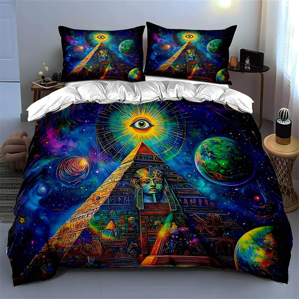 "Pyramid Cosmic Eye." Bedding Duvet Cover Sets Duvet Covers Pillowcases Gifts (1 * Duvet Cover 2 * Pillowcases, Without Duvet Insert)