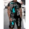 Casual Everyday Short Sleeve+ Shorts 2PCS Set Cool The Lion King 3DPrint T-Shirt +Drawstring Short Set Men's Set Camping