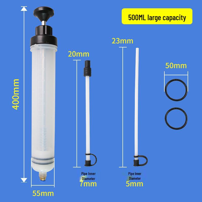 Seringă 500ml cu dublă utilizare, instrument pentru schimb ulei: Extractor & Injector Manual de Ulei, Schimbător Lichid de Frână & Pompă de Apă