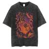 Anime Dragon Ball Son Goku Harajuku Washed Retro T-shirt Cotton Men Hip Hop Streetwear Oversized Women Short Sleeves Unisex
