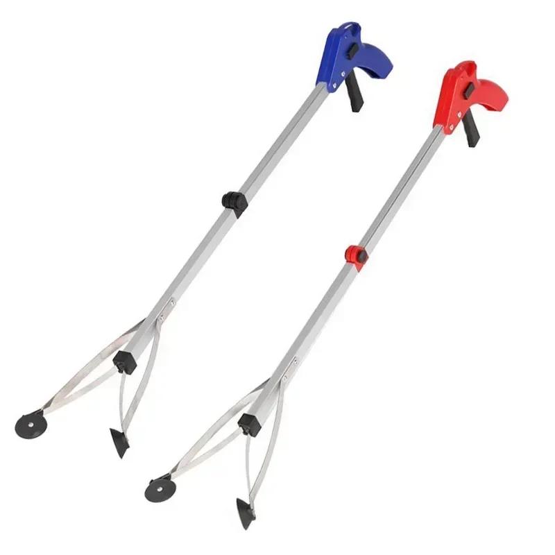 Reaching Pick Up Tool Clamp Trash Grabber Aluminum Alloy Home Portable Foldable Reaching Stick Long Arm Practical