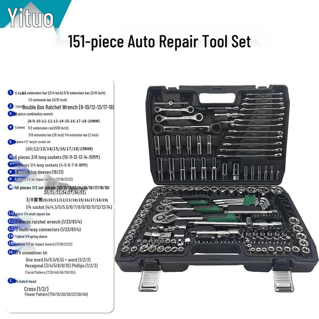 46-piece Cross-border Socket and Screwdriver Set with Small Ratchet Wrench for Household and Auto Repair