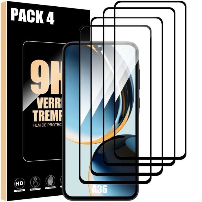 Film de protection en verre trempé - Booling - pour Samsung Galaxy A36 - Lot de 4 - Antichoc - Résistant aux rayures