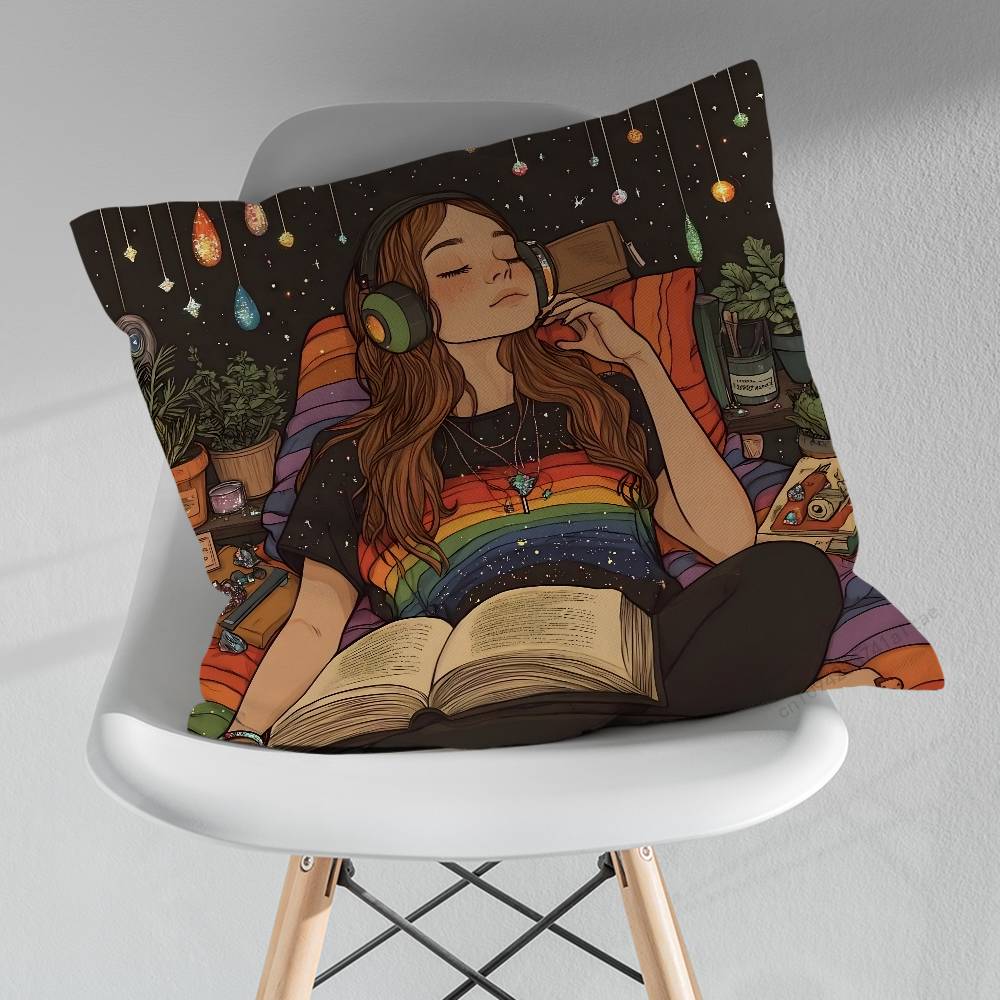 Pride Lesbian LGBT Rainbow Pillowcase for Sofa Room Office Decor Printing  Merchandise AllMatch Cushion Cover