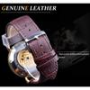 Forsining Men's Fashion Casual Hollow Moon Phase Carved Hollow Automatic Mechanical Watch GMT1125-5-W
