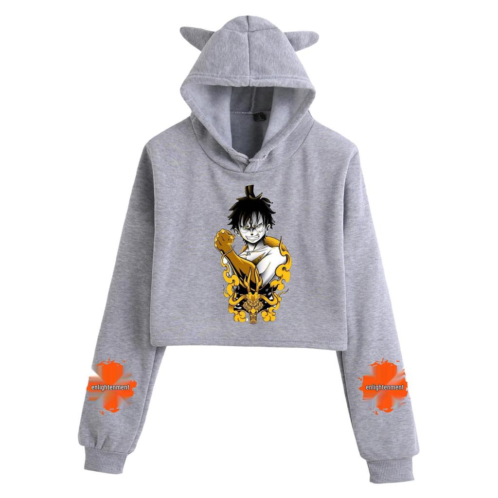 Felpa con cappuccio da donna Dragon Ball Goku Orecchie da Gatto - Design Stampato Serie Saiyan