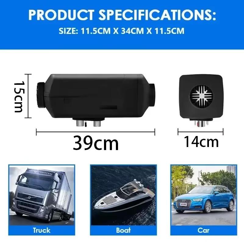 5KW Diesel Air Heater 12V 24V Parking Heater Low Noise Warmer Kits For All Diesel Vehicles Truck Van RV Boat Bus Trailer