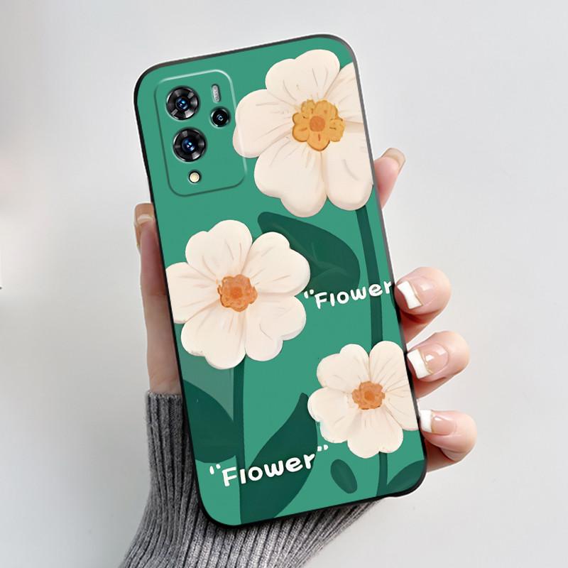 For ZTE V40 Pro 9046 Case Black Jelly Soft Silicone TPU Butterfly Flowers Pattern Phone Casing For ZTE Blade V40 Pro Back Cover