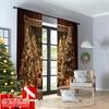 2pcs 2D flat printing Christmas Window Curtains merry christmas11 100% Polyester Without Electricity Spring Perfect for Festive