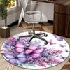 Butterfly Dreams In Flowers round carpet Chair cushion Round Entryway Rug, Soft Round Rugs for Living Room, Bedroom, Circle Carpet decor gifts