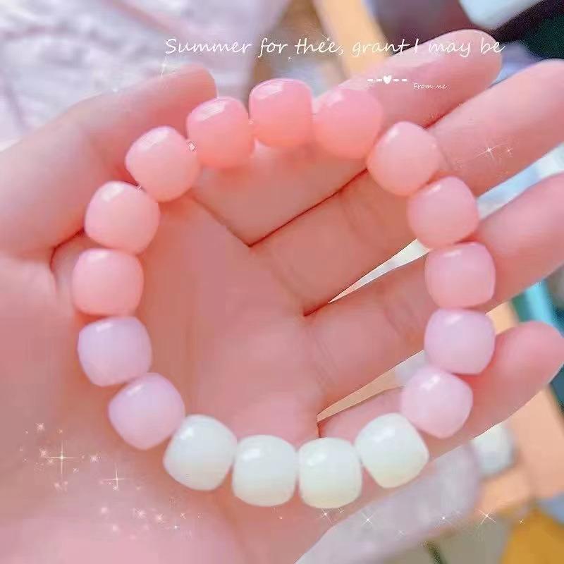 

12 мм акриловый градиентный ледопроницаемый браслет для женщин и девочек, подарочные ювелирные аксессуары розовый