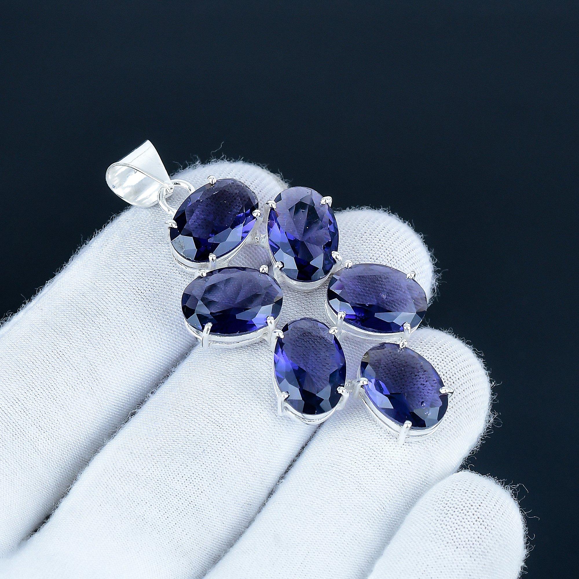 

Beautiful Amethyst Gemstone Pendant 925 Sterling Silver- Handmade Design, Everyday Wear Jewelry, Unique Amethyst Pendant Mother s Day Gift 2.5 фиолетовый
