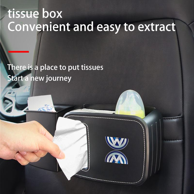 BRW1 VW GTI GOLF Car Interior High-quality Car Tissue Box Leather Storage Box For Volkswagen VW Tiguan Jetta Polo Golf Passat T-ROC T xg2