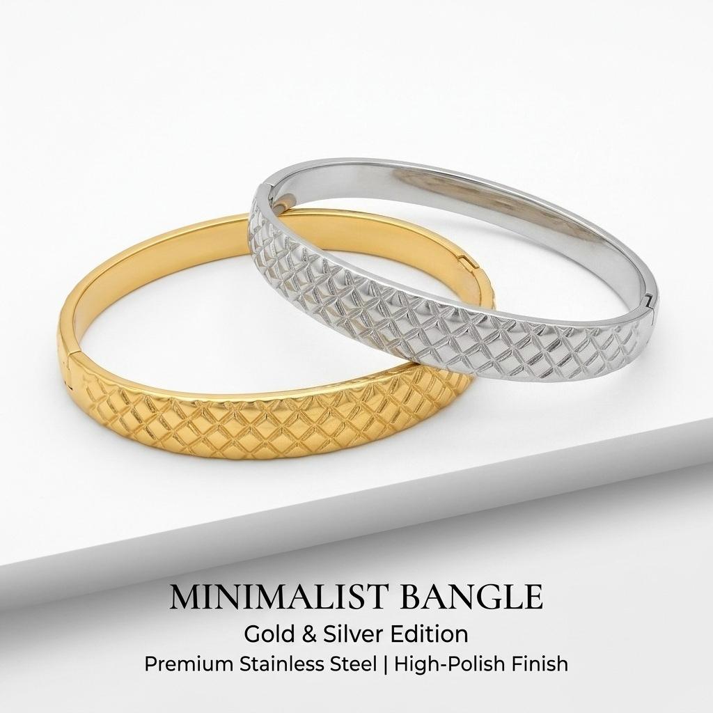 French minimalist gold and silver tone quilted bracelet, elegant diamond patterned bracelet women s niche high-end daily jewelry 58-60mm золотистый