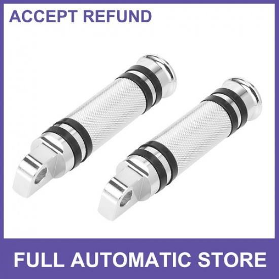 1 Pair 10mm Motorcycle Mount Foot Pegs Foot Rest Aluminum Alloy 10mm Silver Tone