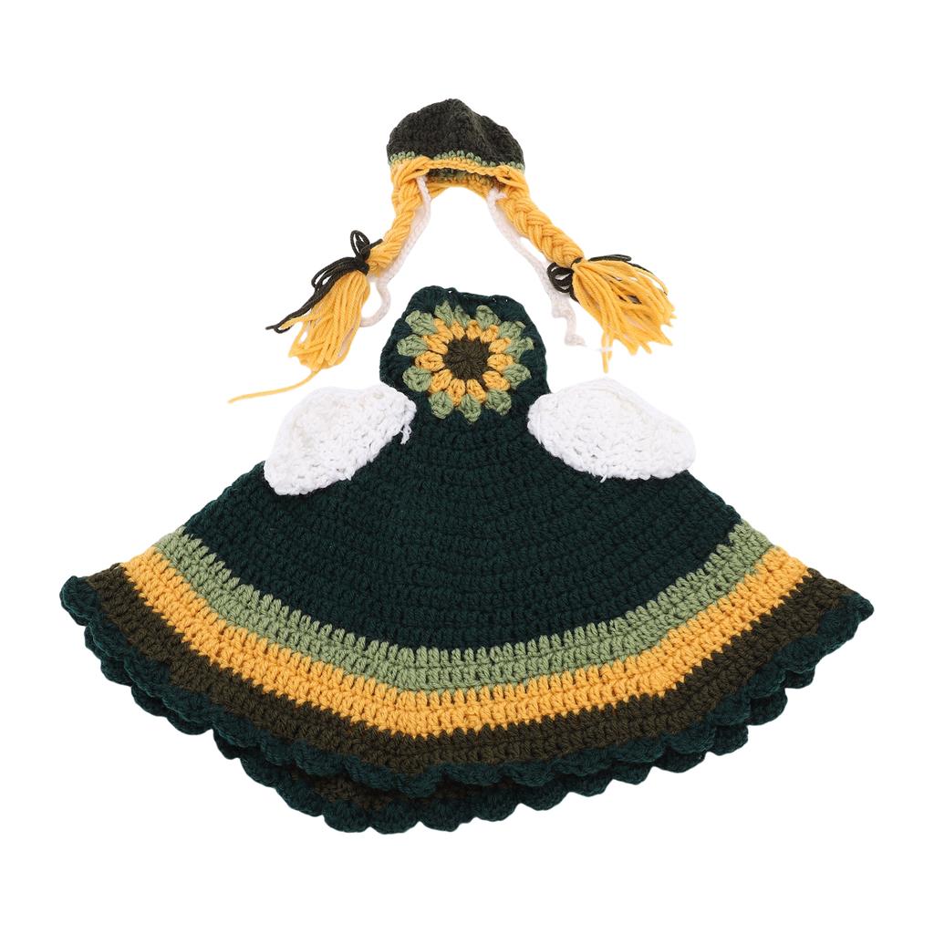 Fall Porch Goose Outfits Hand Woven Goose Costume For Outdoor Lawn Garden Courtyard Yellow Green