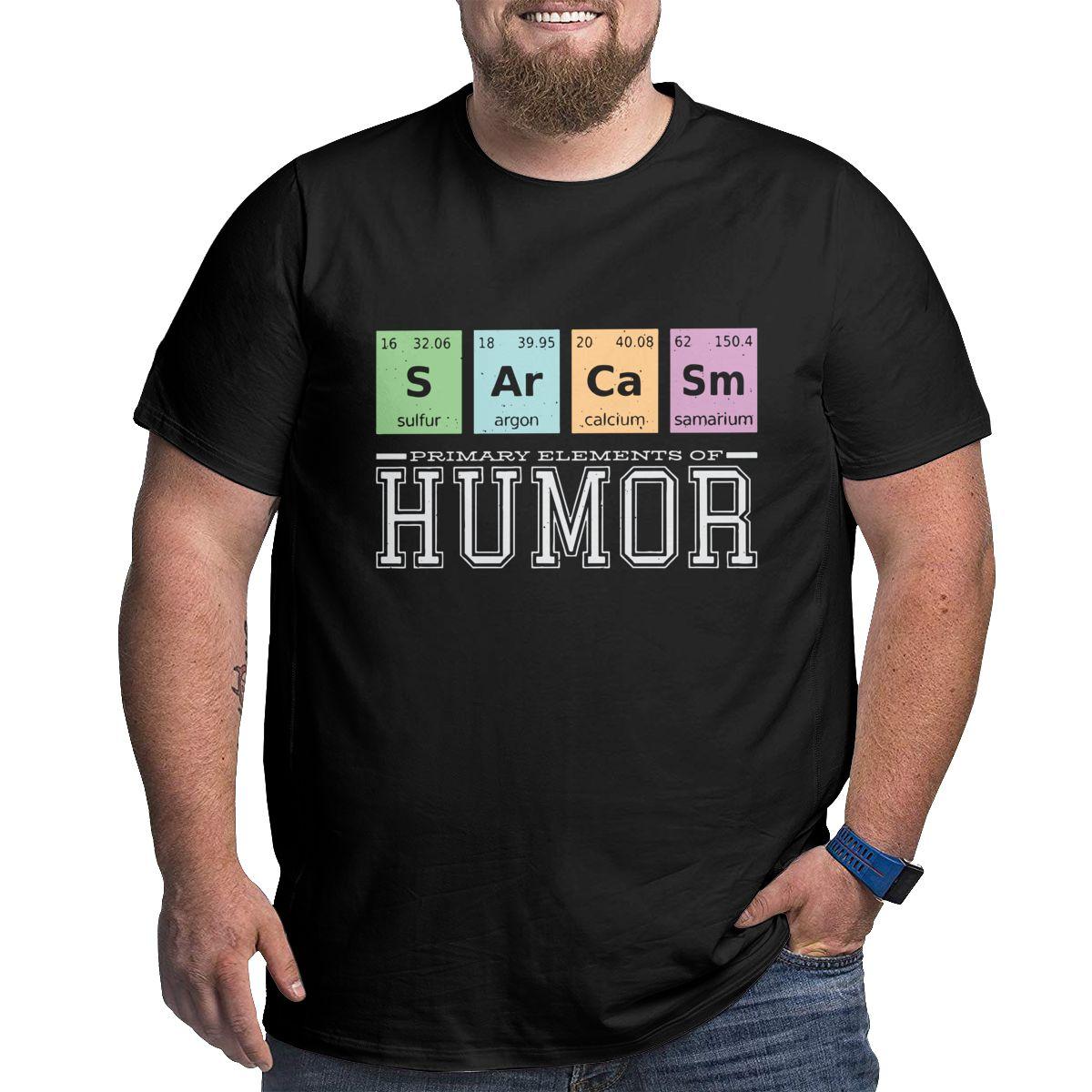 Men Primary Elements Of Humor Sarcasm 100 Cotton printed Clothing designer t shirt for men Big Tall Tees Oversized funny tee XL
