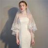 Wedding Veil, Double Layered, with Hair Comb, Exquisite Sequined Lace Lace Veil, Bridal Photo Styling Veil In the Studio