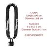 Chaîne antivol MASTER LOCK - 8390EURDPRO - 90cm x Ø 6mm - Cadenas 40mm - Gaine nylon - Noir