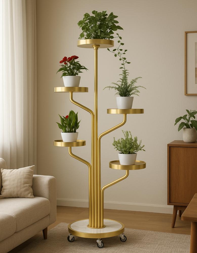 Metal Plant Stand Golden 135 Cm [Kwietnik9]