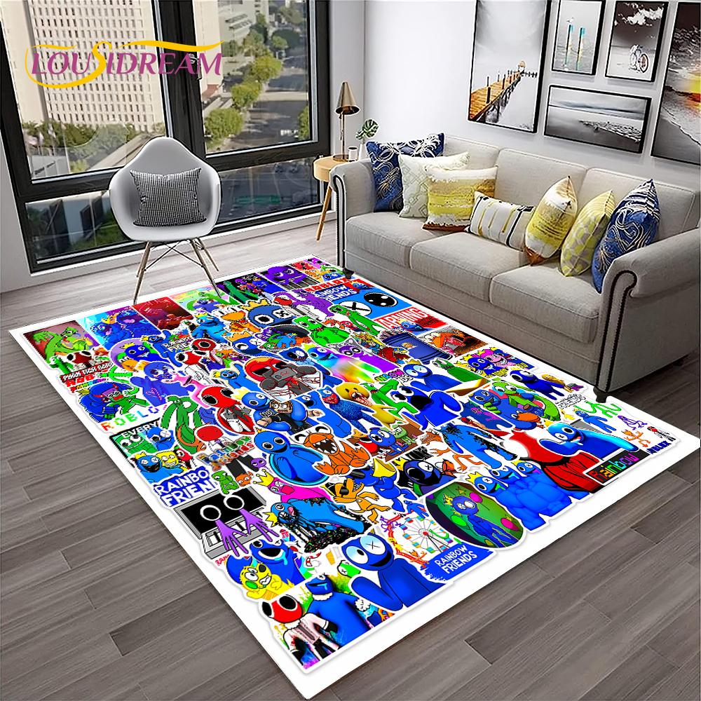 Game R-Rainbow Friends Cartoon  Area Rug,Carpet for Home Living Room Bedroom Sofa Doormat Decor,kid Play Non-slip Floor Mat Gift