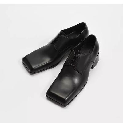 Shoes for Men Womem Fashion Lace Up Leather Casual Shoes Spring and Autumn Round Toe Solid Platform Loafers 35-45