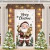 Cartoon Santa Claus Door Cover Christmas Outdoor Decoration Home Door Lining 2025 Xmas Ornament 2026 New Year Party Home Banner