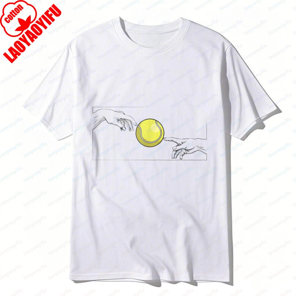 Tennis Ball and Hands Graphic Tshirt Outdoors Sport Unisex Tee Fun Sportswear Summer Casual Fashion Cotton Tops Women Ropa Mujer