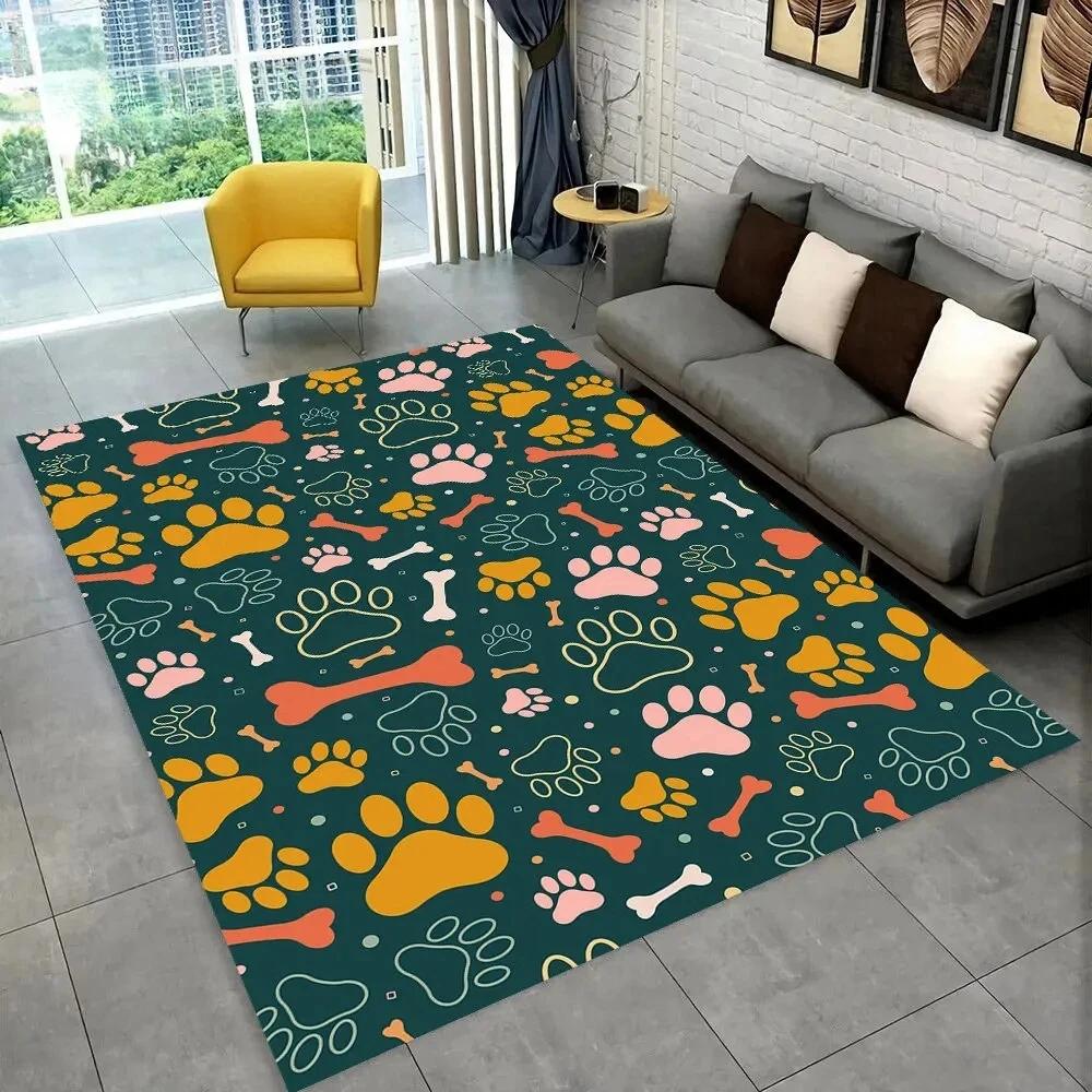 Pets Footprint Sole Series 3D Area Rug Large, Kids Non-slip Floor Mat Carpet Rug for Living Room Bedroom Sofa Doormat Decoration