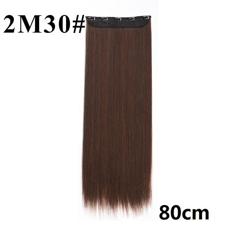 

32 дюйма/40 дюймов Синтетические длинные прямые невидимые клипсы в одном элементе наращивания волос черно-коричневый парик для женщин