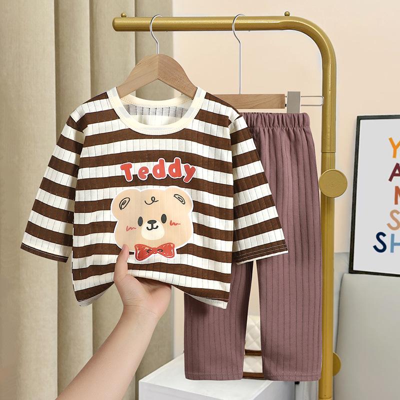 Korean Style Kids' Summer Cotton Pajama Set for Boys and Girls