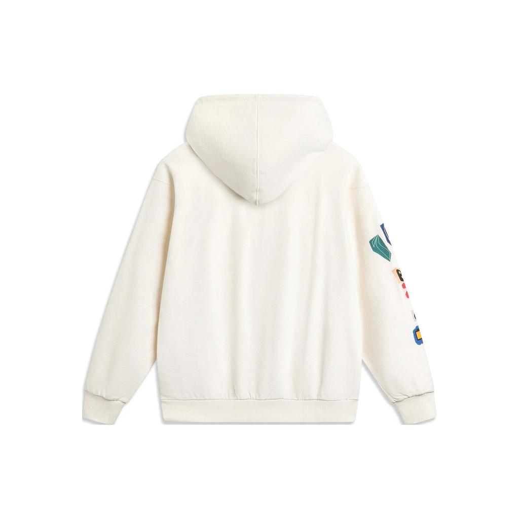 Li Ning Extreme Sports Series Loose Pullover Hoodie Unisex hoodies White AWDU139-2