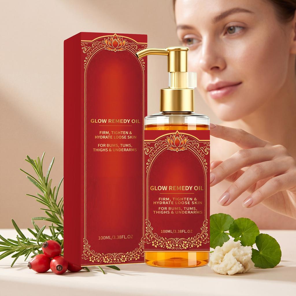 Glow Remedy Oil Body Care Oil 100ml Firm Tighten Hydrate Skin for Bums Tums Thighs and Underarms Daily Use Body Oil