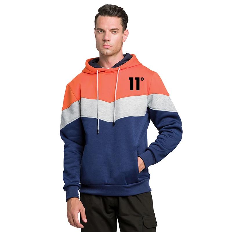 Mens Tracksuit Three Color Splicing Casual Hooded Sweatshirts Outdoors Sport Jogging Tops Male High Quality Gym Pullover Clothin