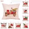Luxurious 18'' Xmas Cotton Pillow Case Linen Cushion Cover For Merry Christmas Home Decoration