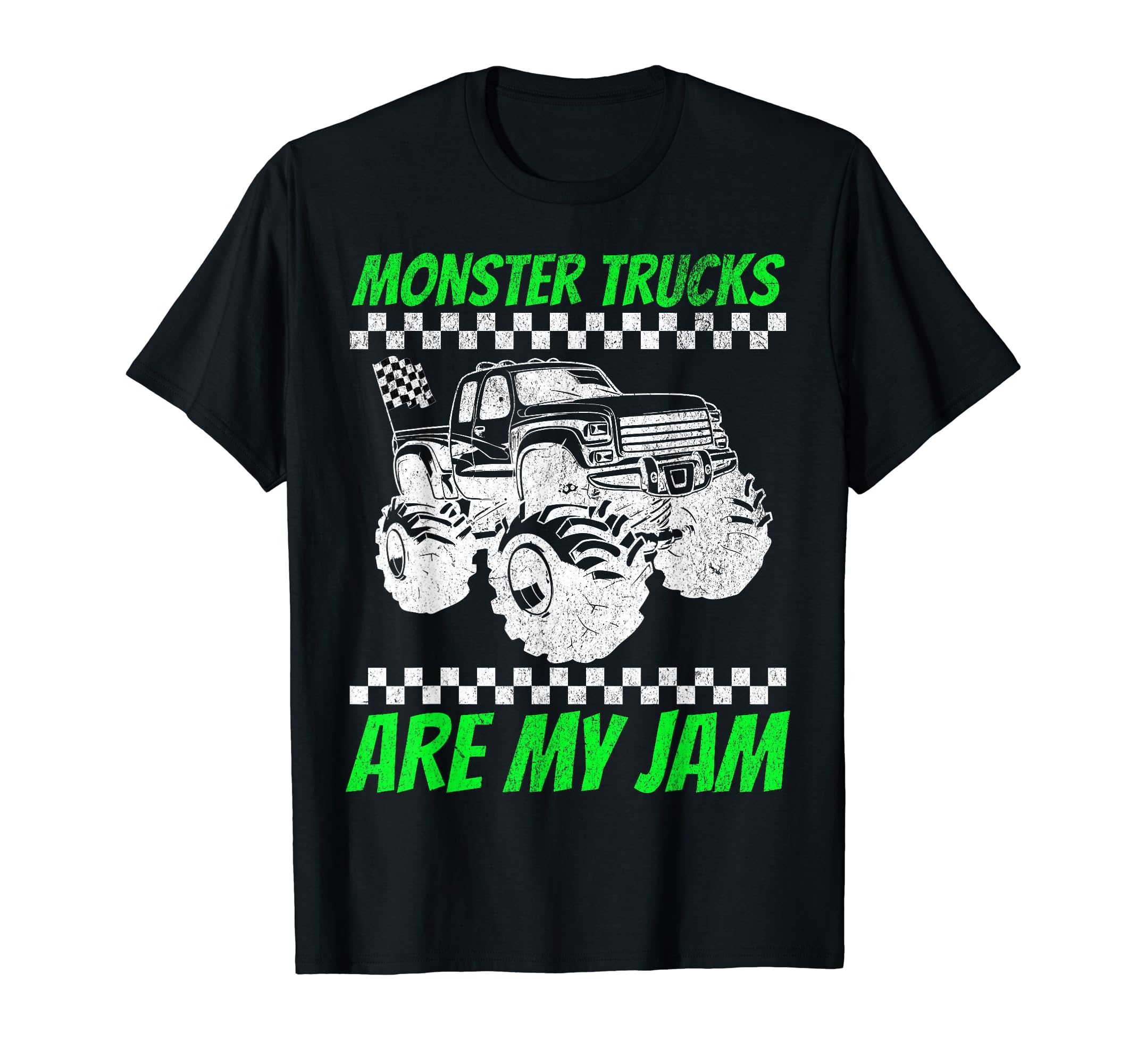 

Racing Monster Trucks Are My Jam Birthday Green Truck T-Shirt