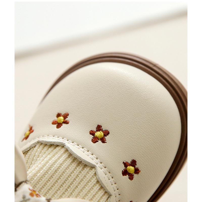 New Autumn and Winter Girls Bow Comfortable and Fashionable Soft-soled Leather Shoes