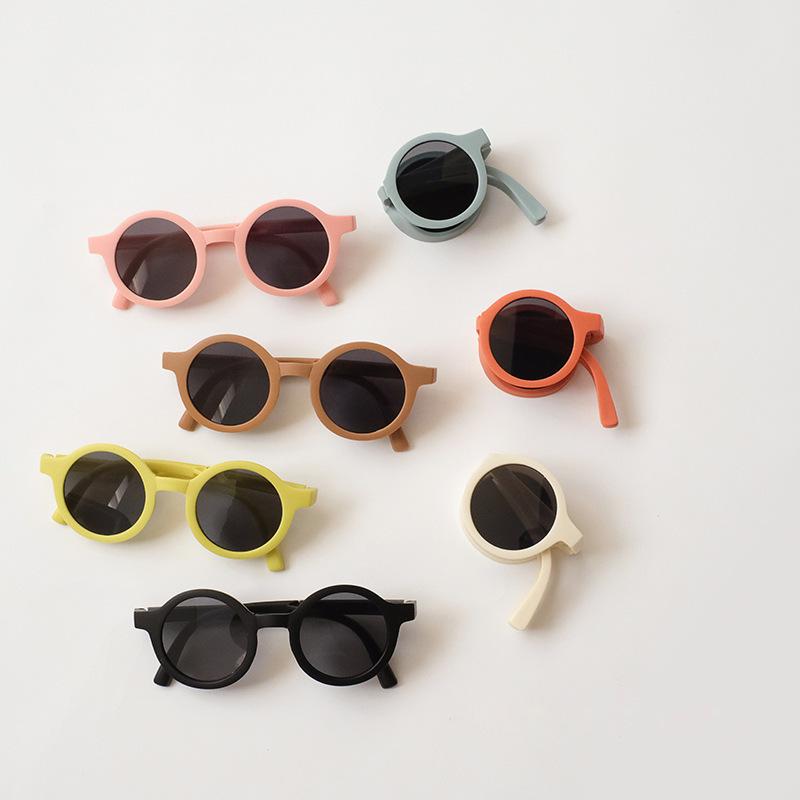 Kinder-Sonnenbrille Faltbar Mädchen Baby Rund Silikonbrille UV-Schutz Jungen-Sonnenbrille