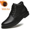 Fashion Famous Luxury Ankle Boots High Quality Mens Shoes Genuine Leather Casual Shoes Men Cow Leather Dress Warm Winter Boots for Men
