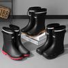 Rain Shoes Men's Medium Tube Fashionable Waterproof Outer Wear Men's Non-slip Rain Boots Warm Fishing Light