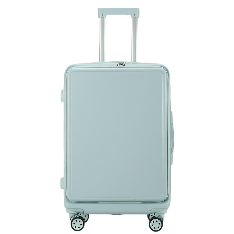 Large Capacity Front Opening Multifunctional Carry-On Trolley: Scratch & Wear-Resistant Travel Suitcase