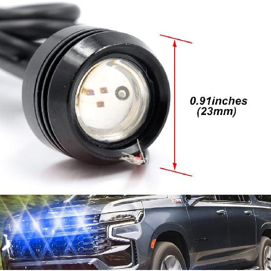 Front Bumper Extra Ice Blue LED Grill Light for 2013-2022 Chevy Silverad0 GMC Sierra 1500 2500HD 3500HD Yukon/Yukon XL Tahoe Suburban Round LED