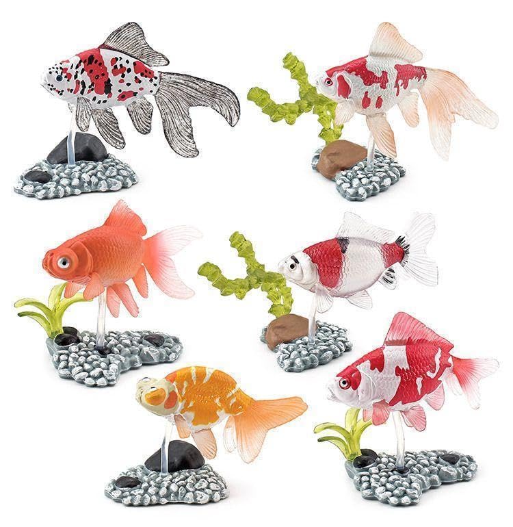

Nekogamiyama Goldfish Ornamental Fish Miniature Figures, Set of 6, Miniature Ornaments, Interior Decor, Collector s Model, B
