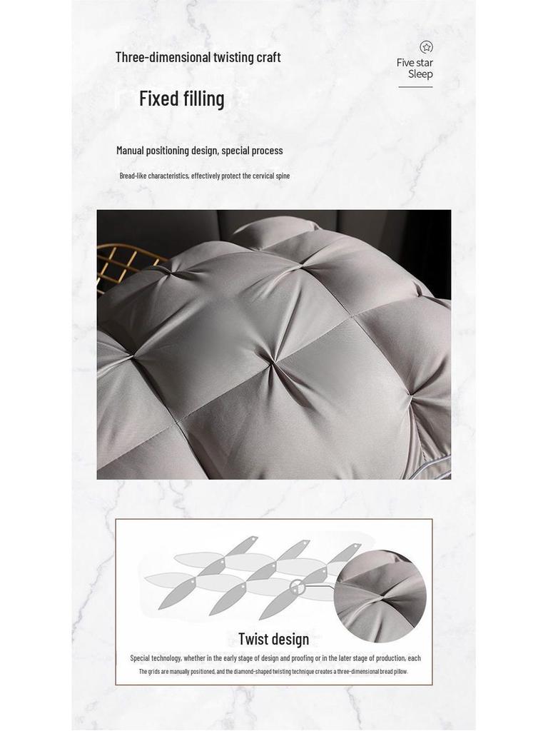 Five-Star Hotel Pillow: Supportive and Non-Collapsible, Ideal for Deep Sleep and Cervical Protection In Homes or Dorms.