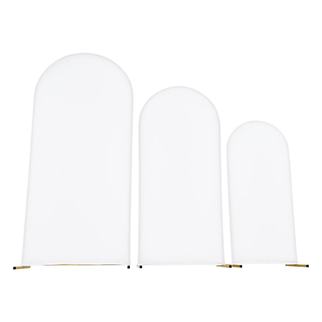 Arch Backdrop Stand, Set of 3, 1.8/1.5/1.2 m, Stable Structure, Easy Assembly, Gold Metal Arch Backdrop Stand with Cover, for Wedding, Birthday Party,