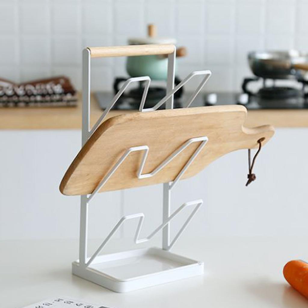 3 Layer Pot Lid Holder Vertical Pot Cover Drainage Storage Rack Chopping Board Organizer