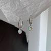Opal Stone Love Pendant Twisted Earrings Earrings Temperament Small Earring Earrings Ear Buttons for Women