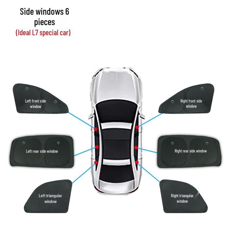 Ideal L7 Car Window Sunshade: Opaque Sun Protection & Insulation for Camping Privacy